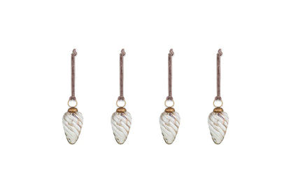 Nkuku Maran Baubles - Gold & Cream - (Set of 4)