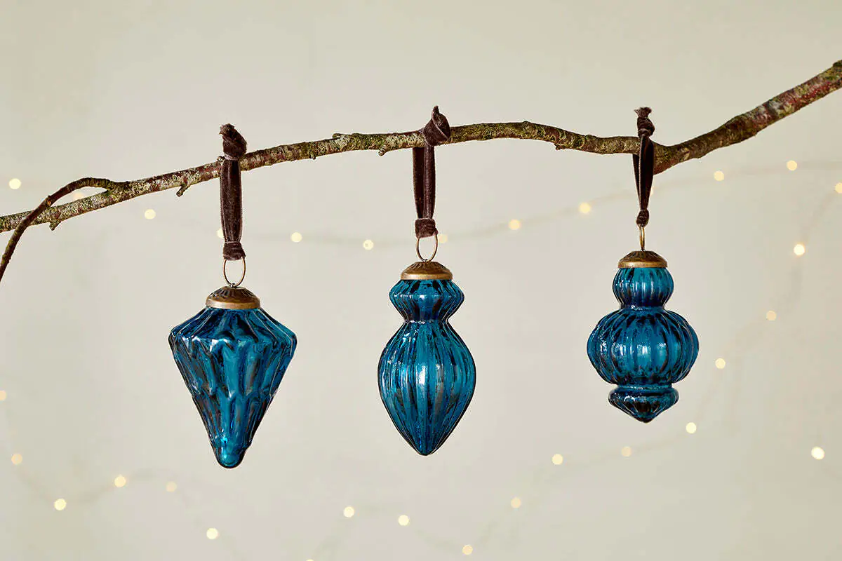 Nkuku - Manipur Baubles - Indigo (Set of 3)