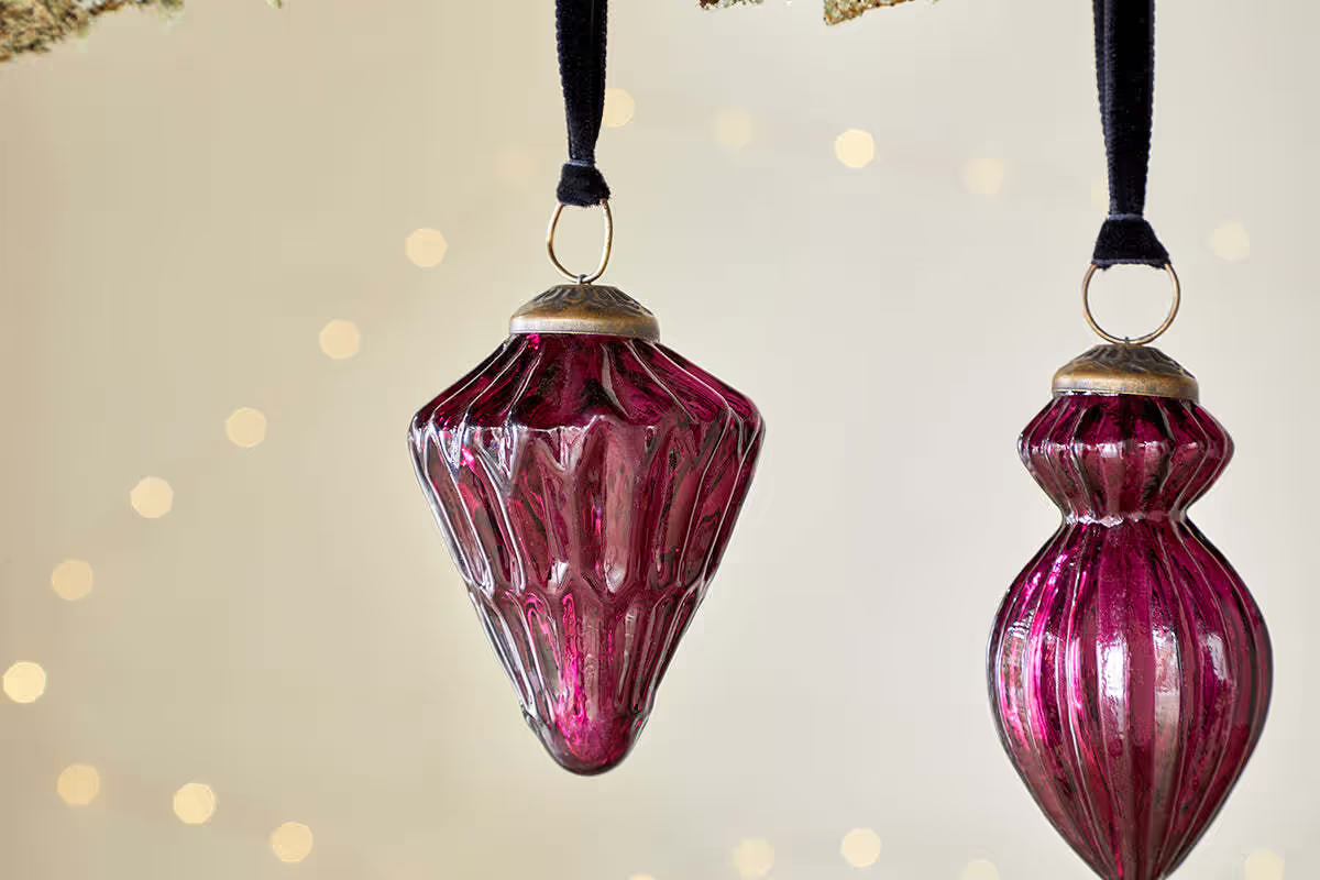 Nkuku - Manipur Baubles - Ruby (Set of 3)