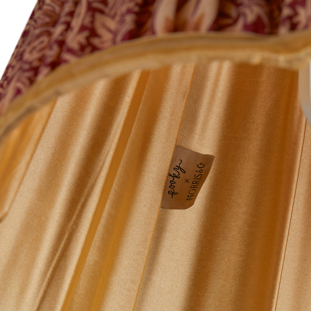 Pooky - 40cm Scalloped Straight Empire Shade - Claret & Gold Silk Snakeshead - Morris & Co