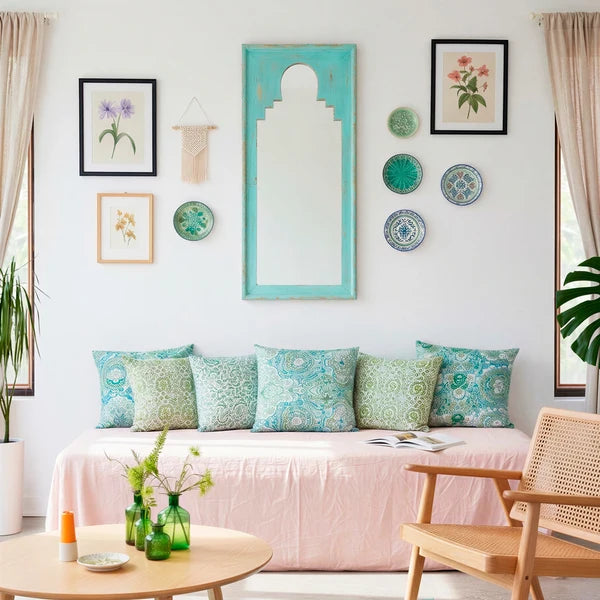 Pooky - Daricha Mirror - Turquoise Wood