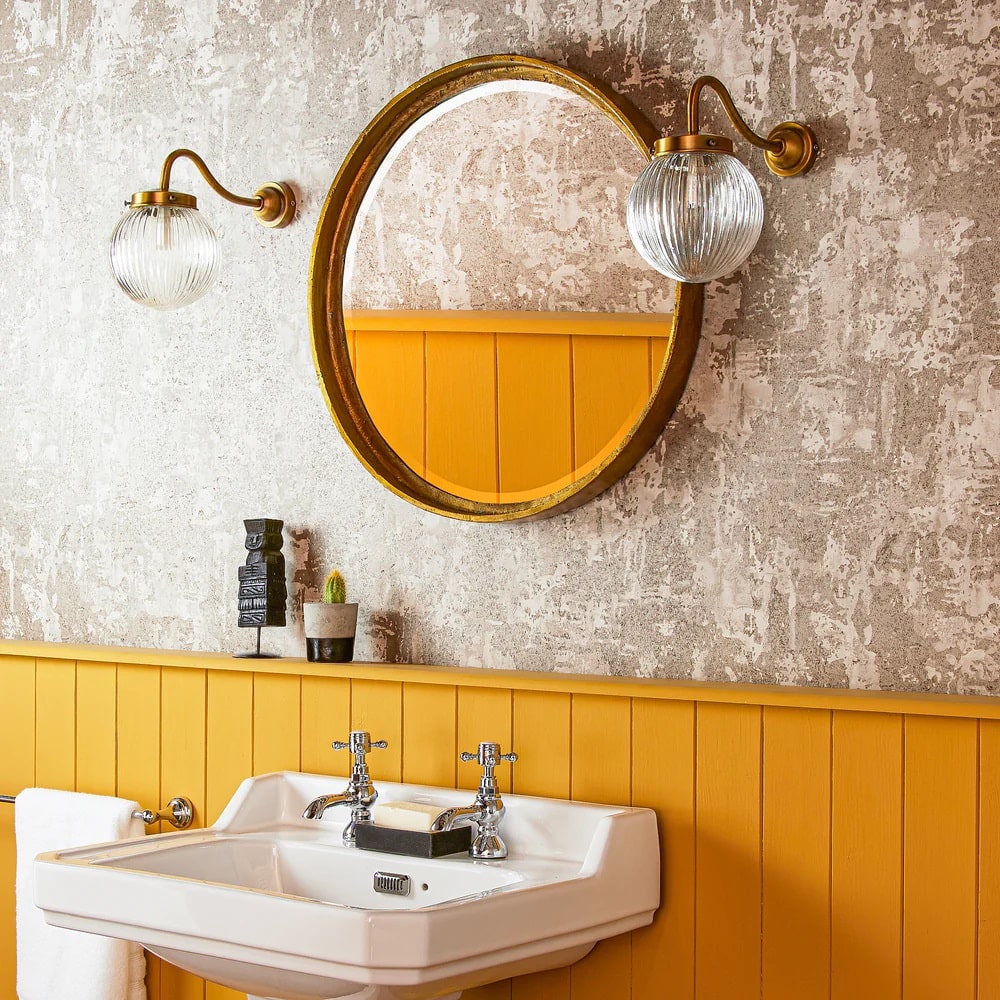 Pooky Feathers Mirror in antiqued gold