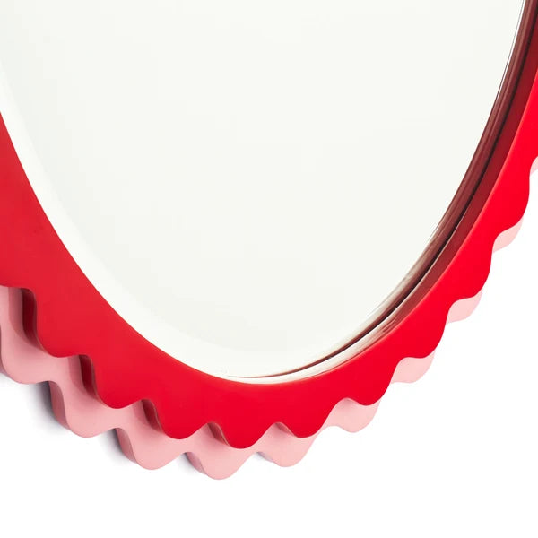 Pooky - Frill Mirror - Pink and Red