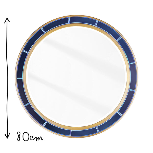 Pooky - Lillian Mirror - Blue Glass with Gold