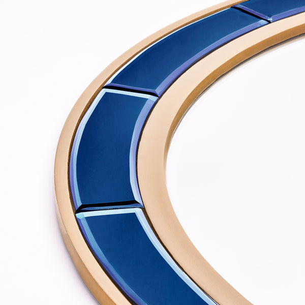 Pooky - Lillian Mirror - Blue Glass with Gold