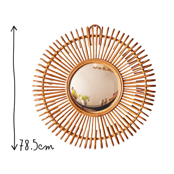 Pooky - Spirali Mirror - Natural Rattan