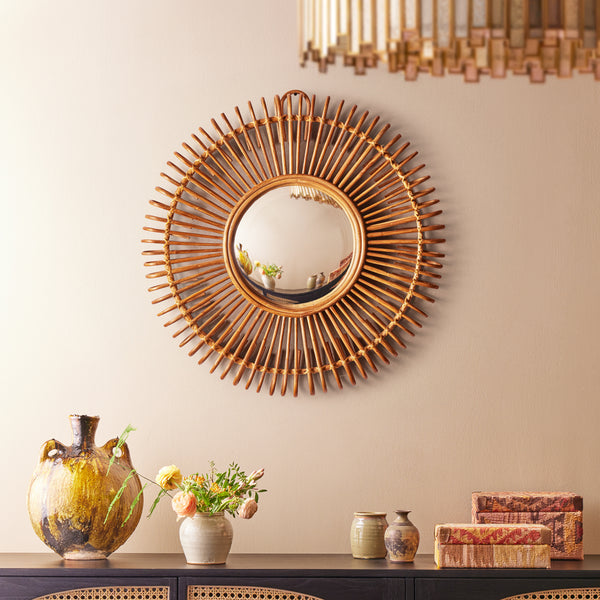 Pooky - Spirali Mirror - Natural Rattan