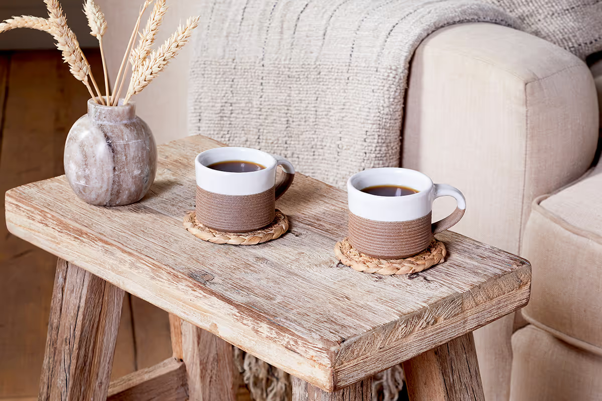Nkuku - Mali Ribbed Espresso Mug - White (Set of 2)