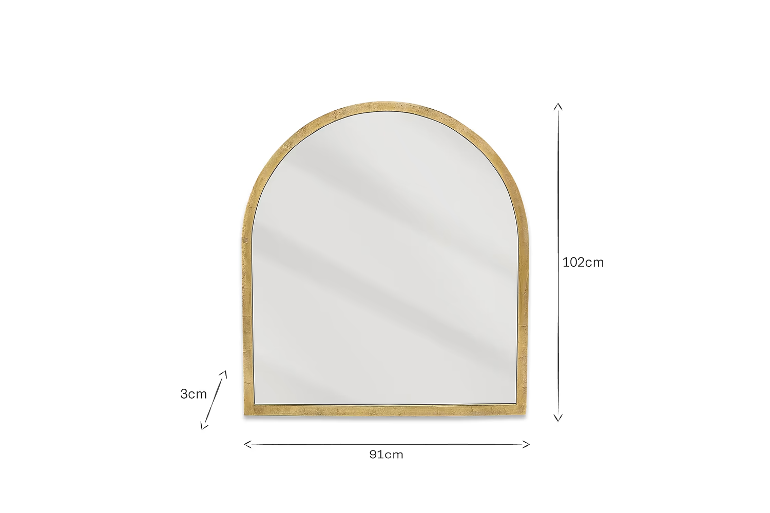 Nkuku - Murwara Arch Mirror - Antique Brass