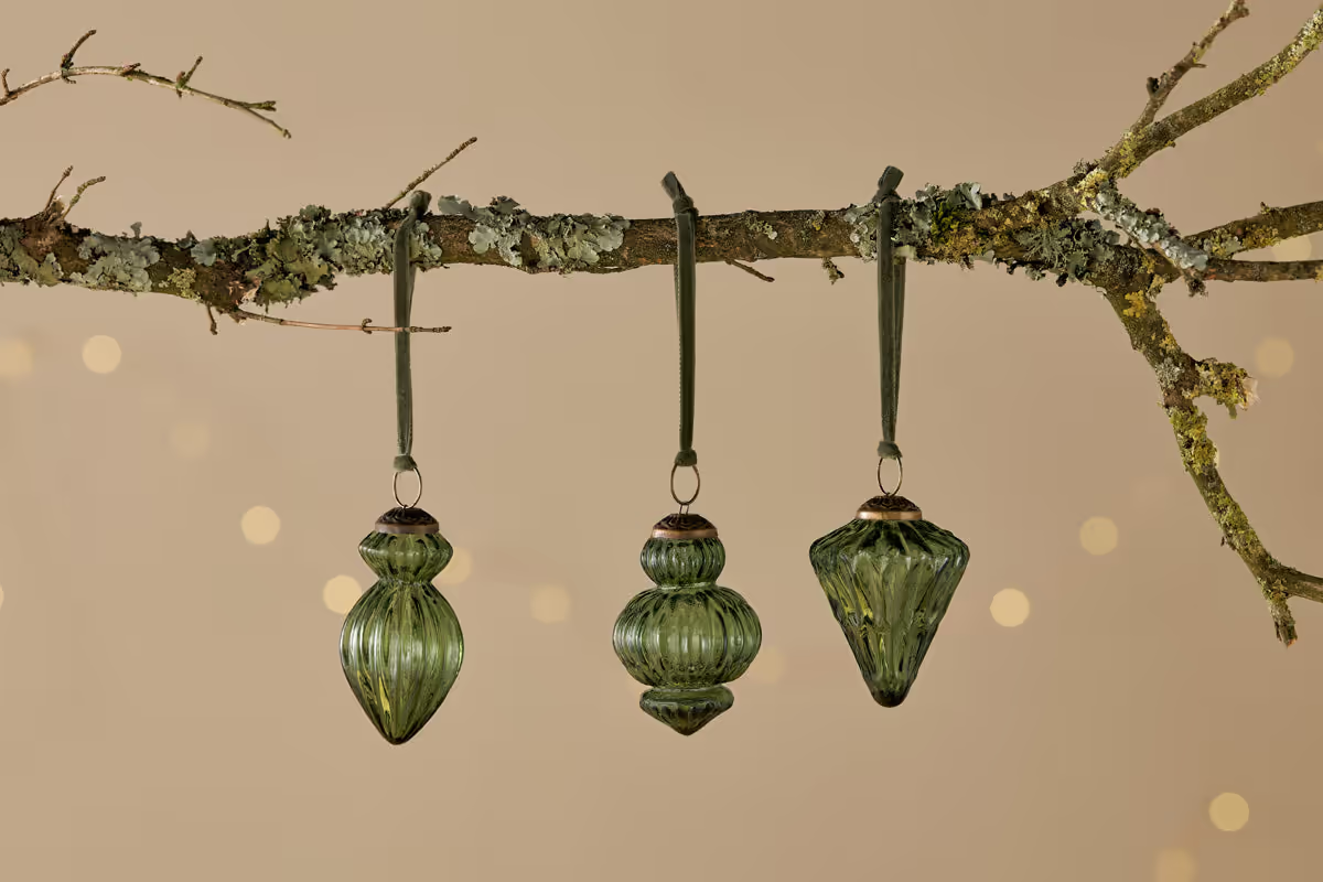 Nkuku - Manipur Baubles - Green (Set of 3)