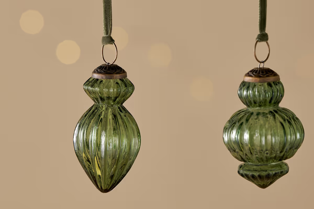 Nkuku - Manipur Baubles - Green (Set of 3)