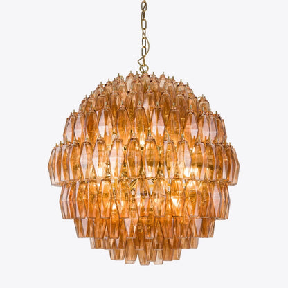 Pure White Lines Amber Pallina Chandelier