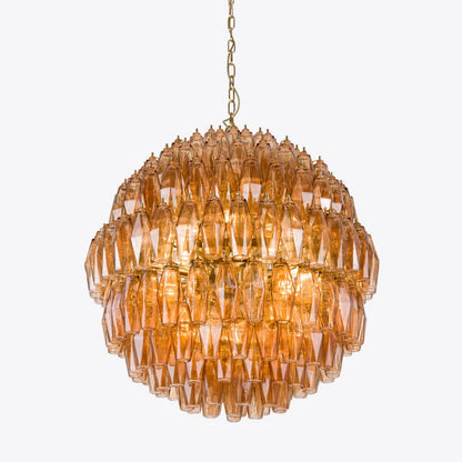 Pure White Lines Amber Pallina Chandelier