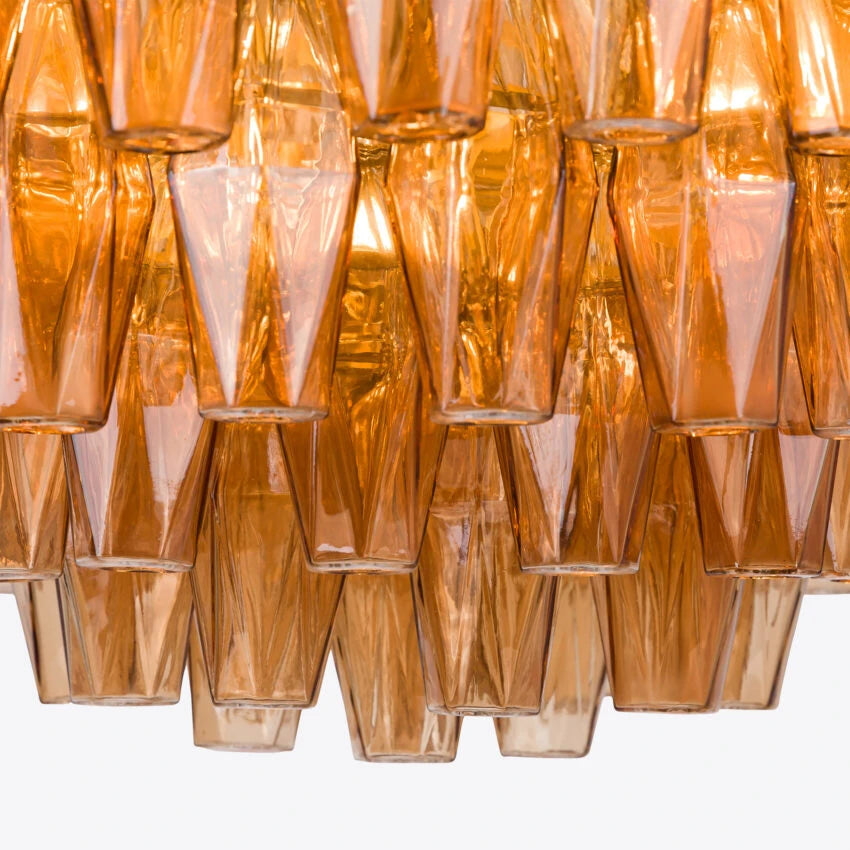 Pure White Lines Amber Pallina Chandelier