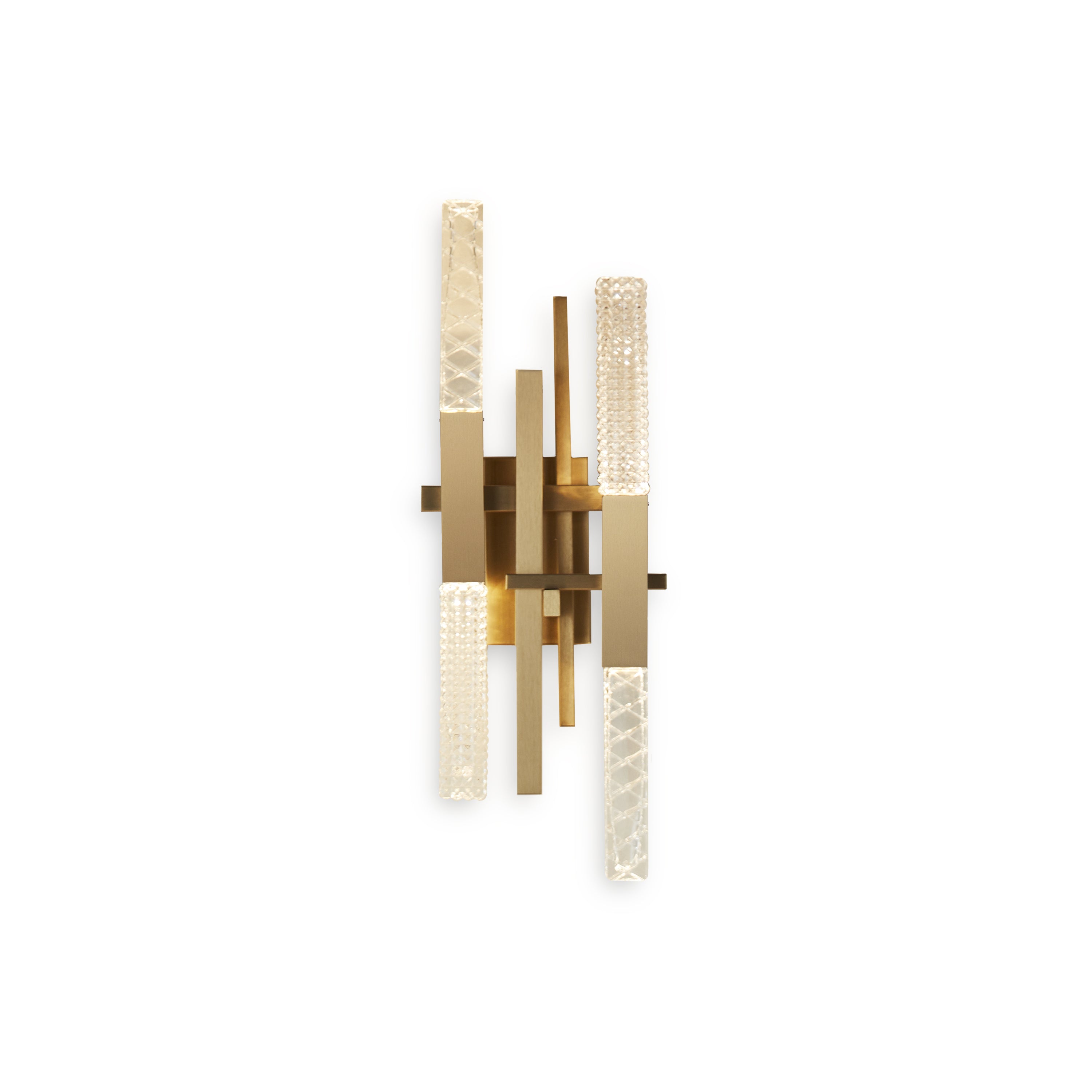 Contardi Lighting Mikado Wall Lamp - Satin Brass - Transparent Crystal Engraved / Prismatic
