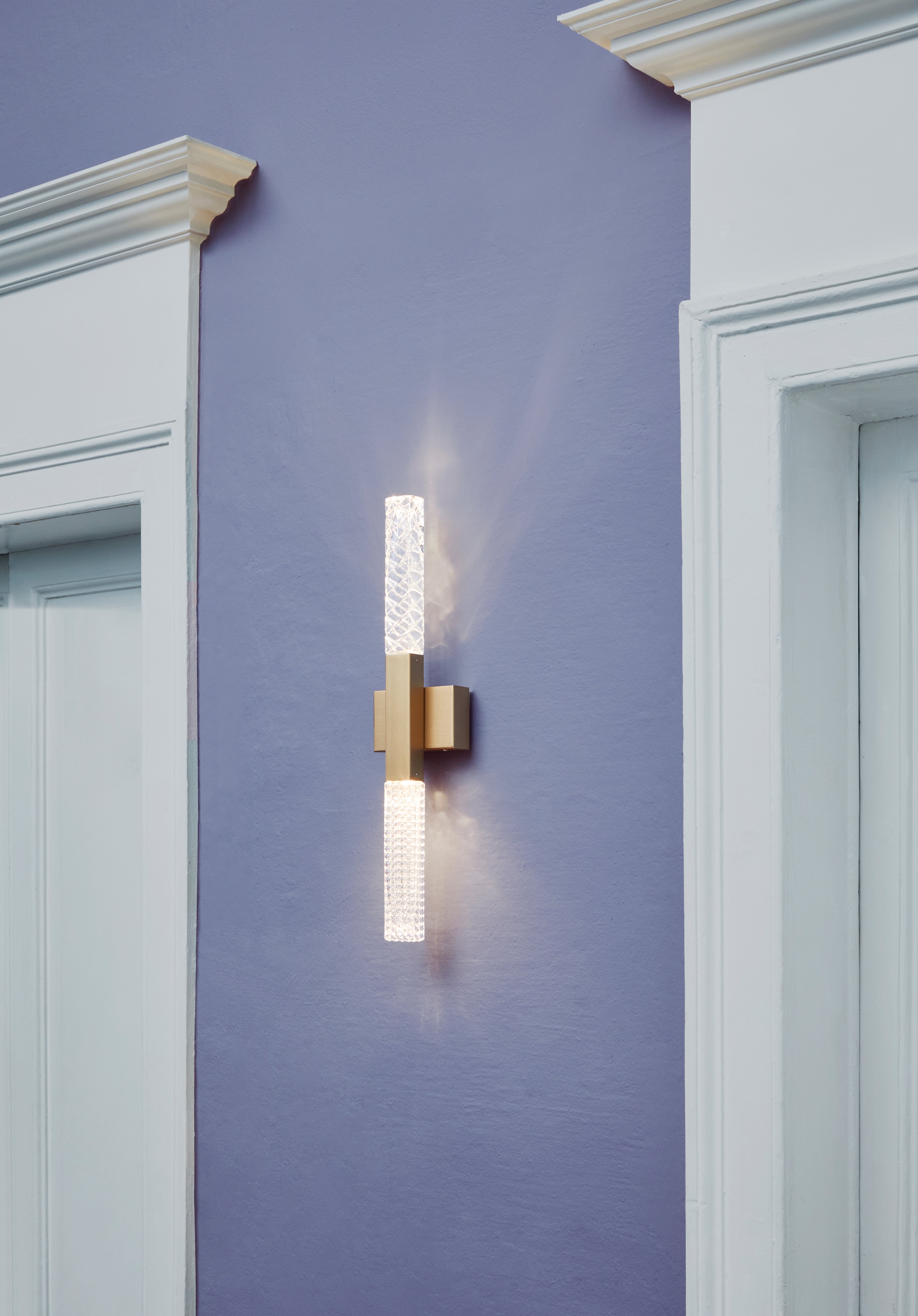 Contardi Lighting Mikado Solo/2 Wall Lamp - Satin brass - Transparent Crystal Engraved / Prismatic