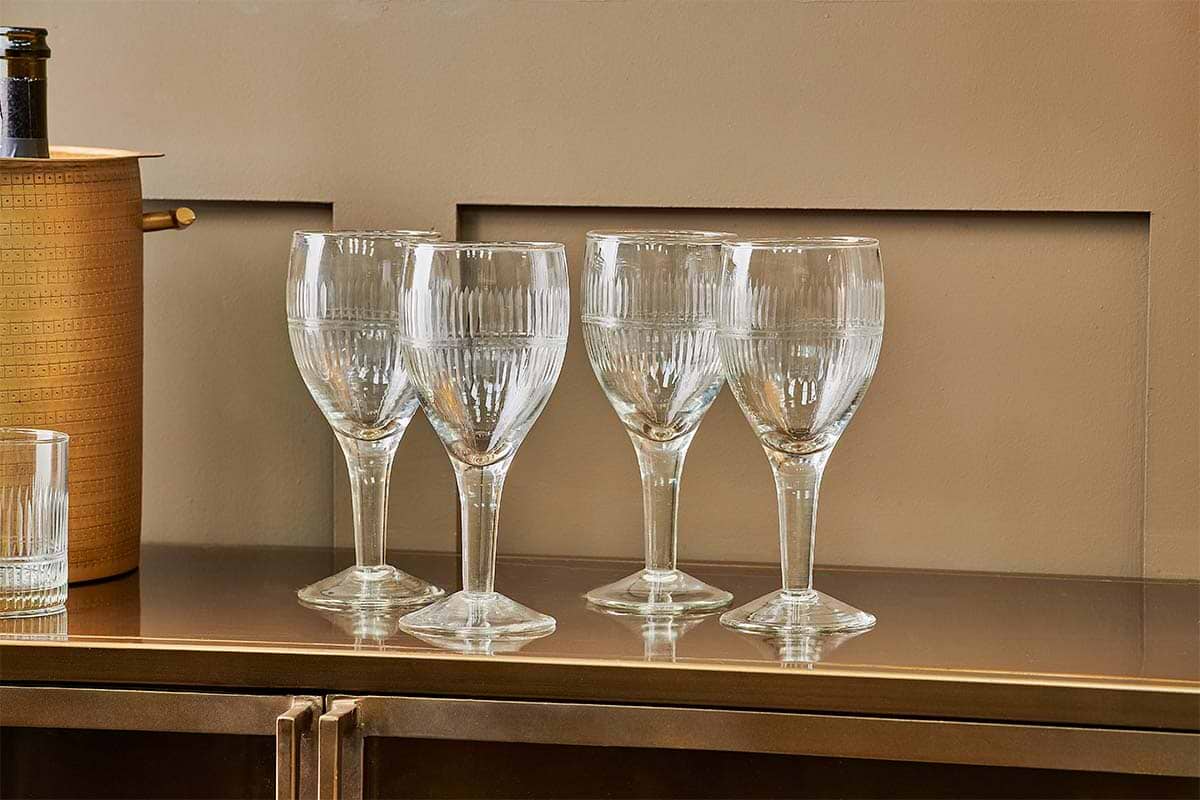 Nkuku - Mila Wine Glass - Clear (Set of 4)