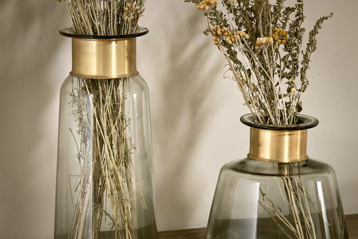 Nkuku - Miza Glass Vase - Smoke - Small