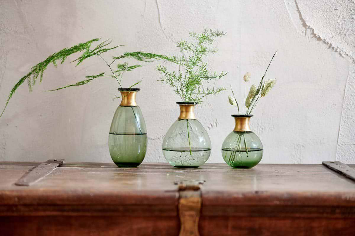 Nkuku - Miza Mini Glass Vase - Green - Small