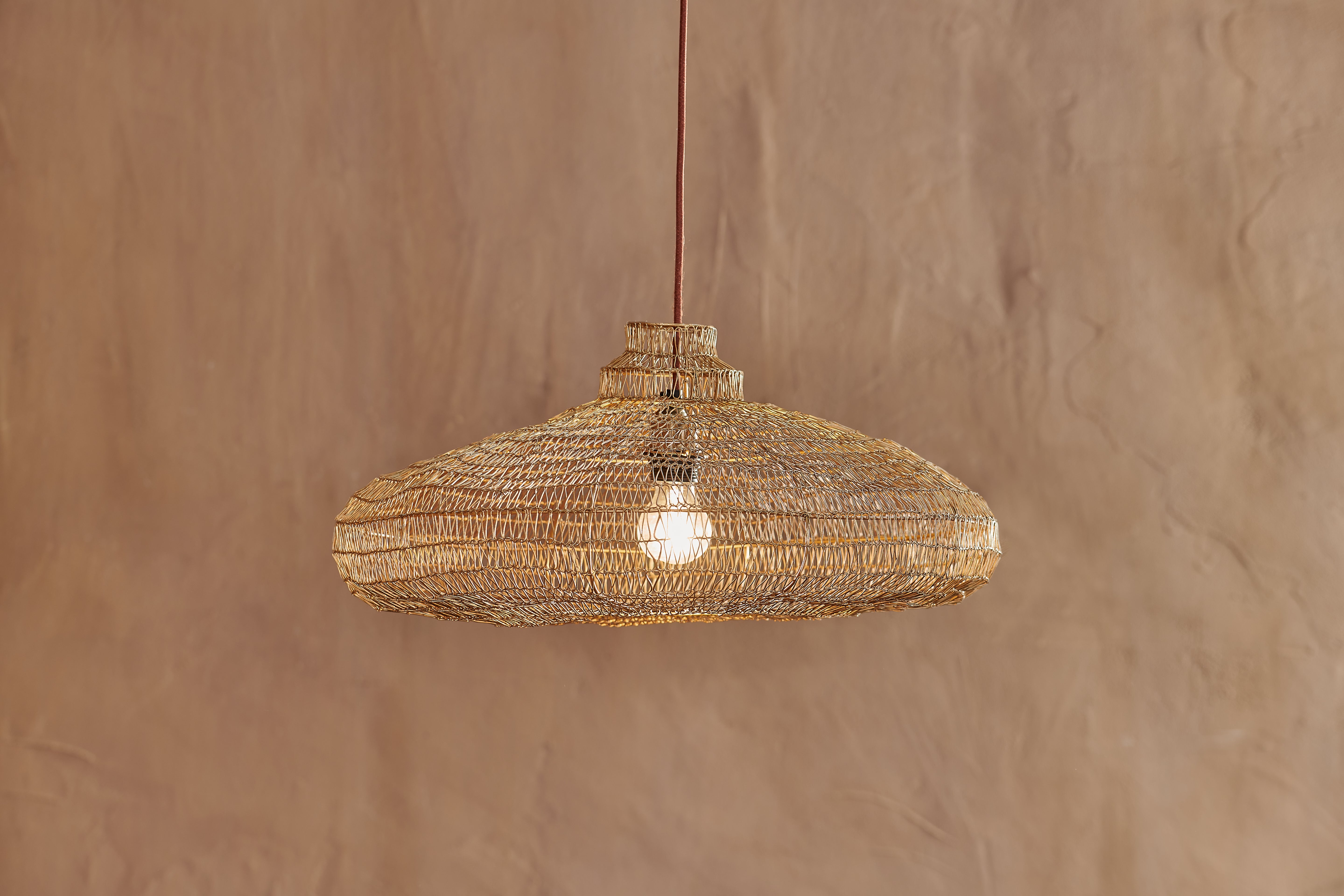 Nkuku Mukuni Wire Lampshade - Brass