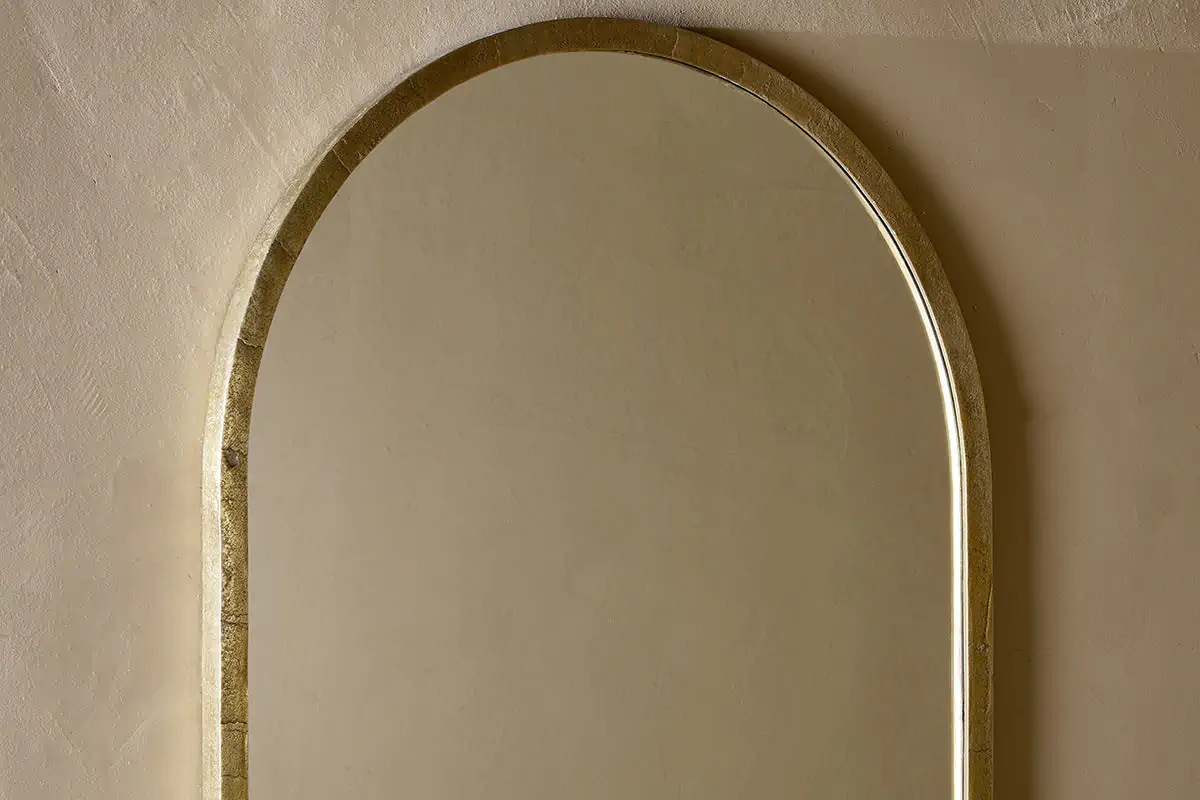 Nkuku - Murwara Arch Mirror - Antique Brass