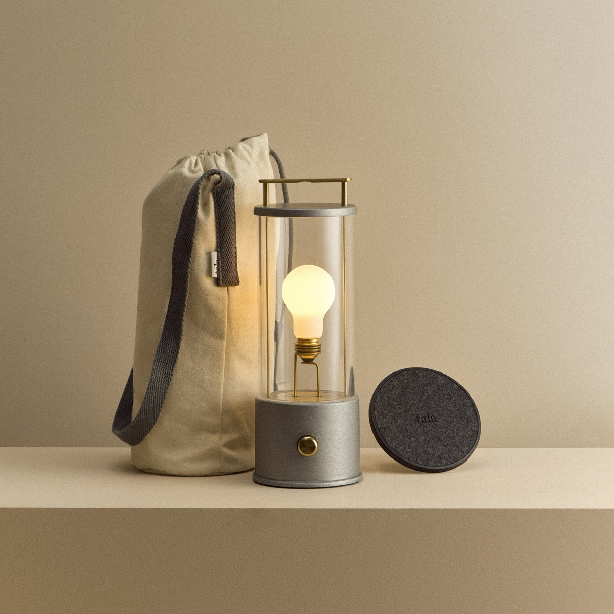 Tala The Rugged Muse 1.0 Portable Lamp in Raw Aluminium Bundle