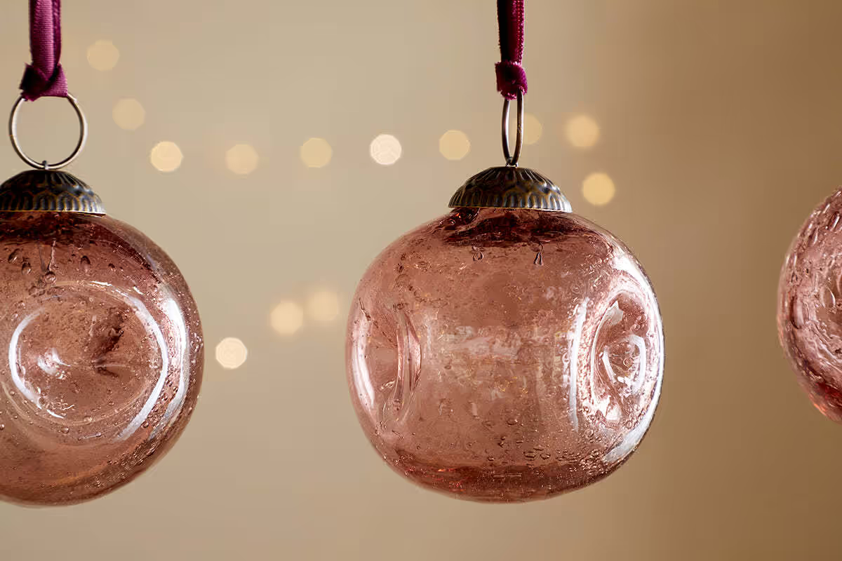 Nkuku - Nishan Pinched Baubles - Copper (Set of 4)