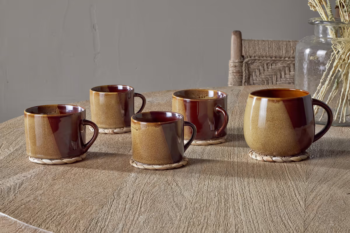 Nkuku - Naav Mugs - Mustard - Large (Set of 2)