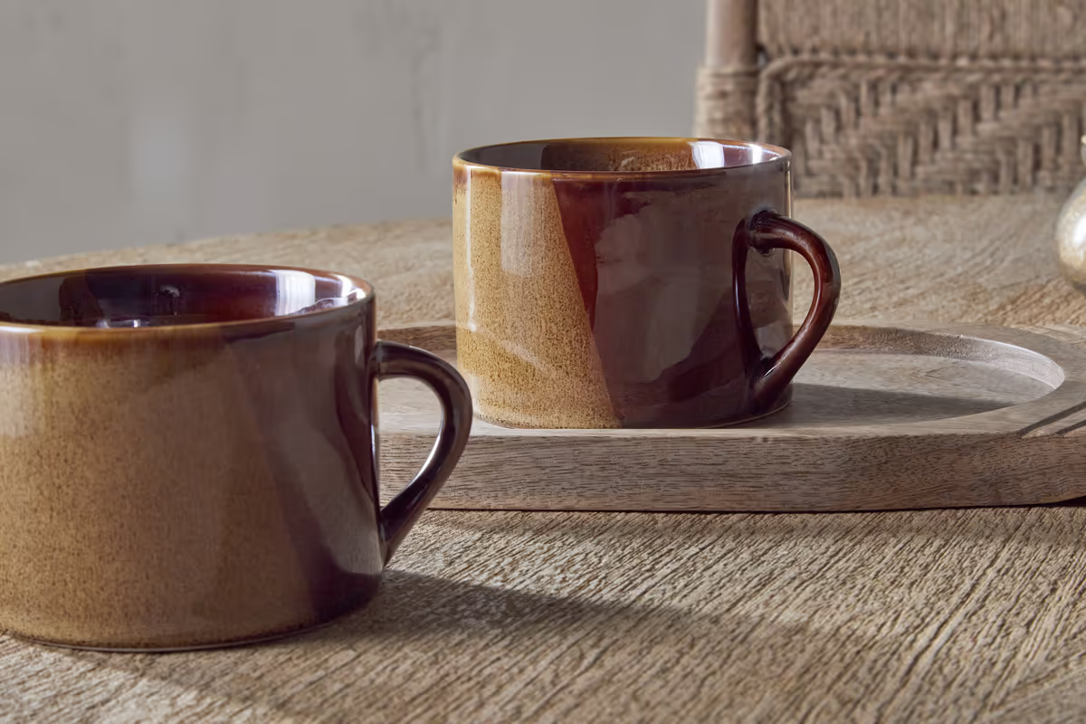 Nkuku - Naav Mugs - Mustard - Large (Set of 2)
