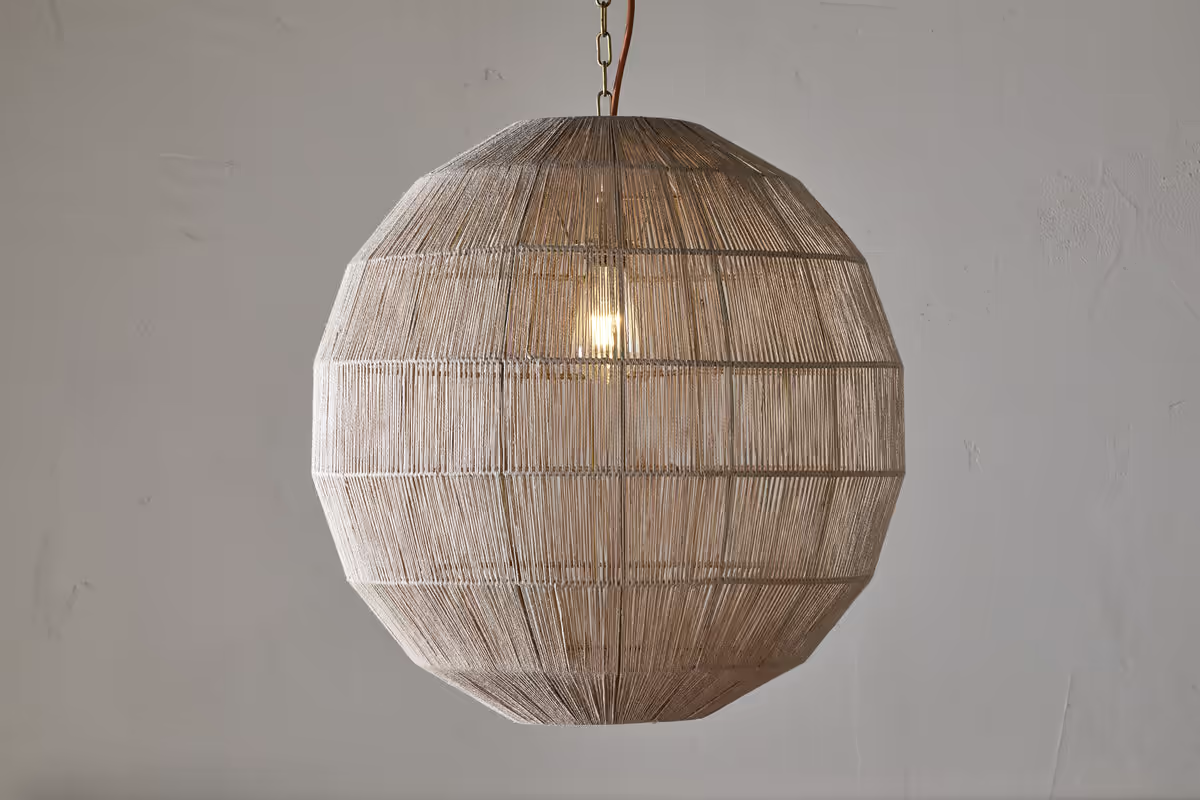 Nkuku - Nilaveli Woven Jute Sphere Pendant Light - Natural