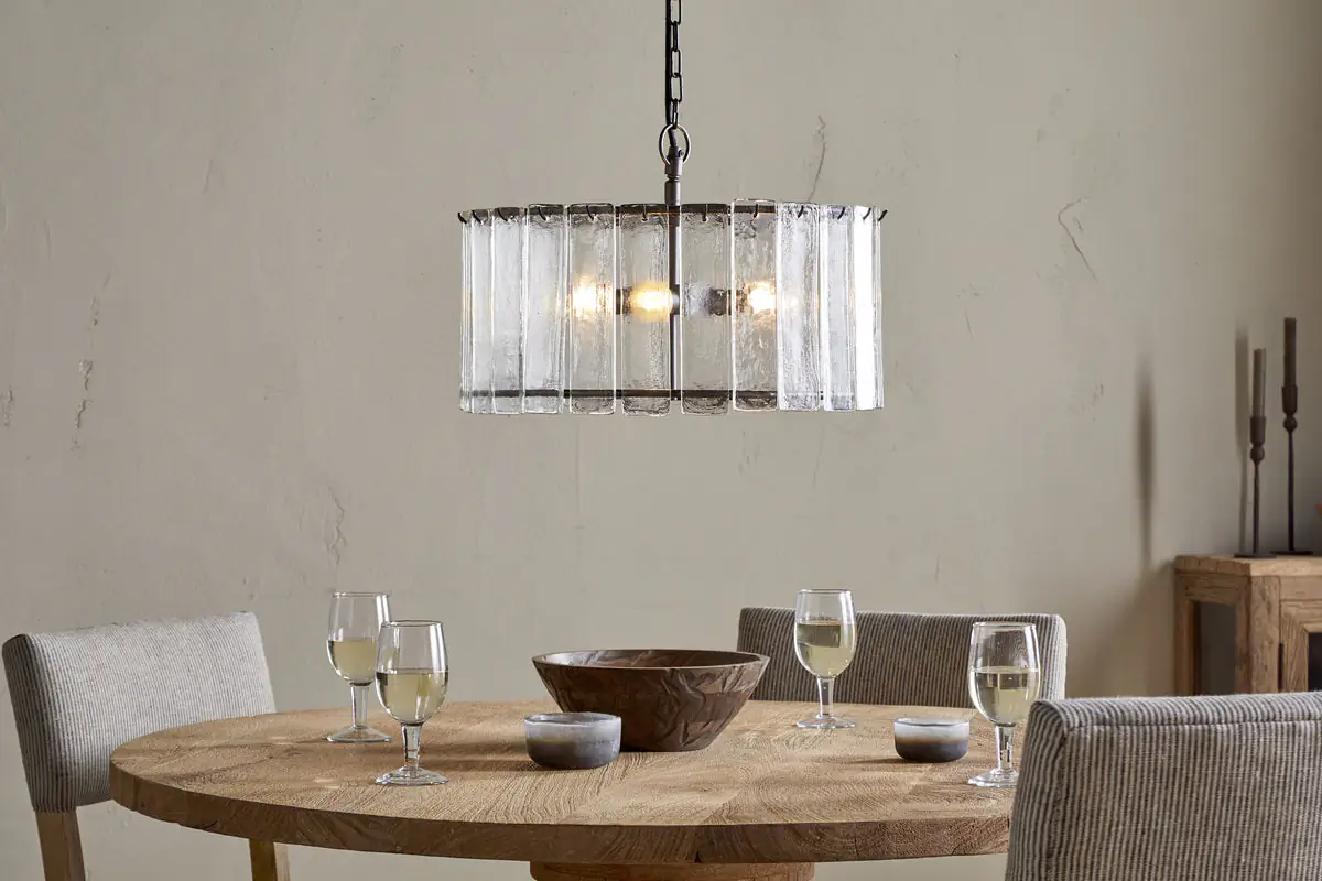 Nkuku - Nauka Statement Pendant Light - Aged Bronze & Clear