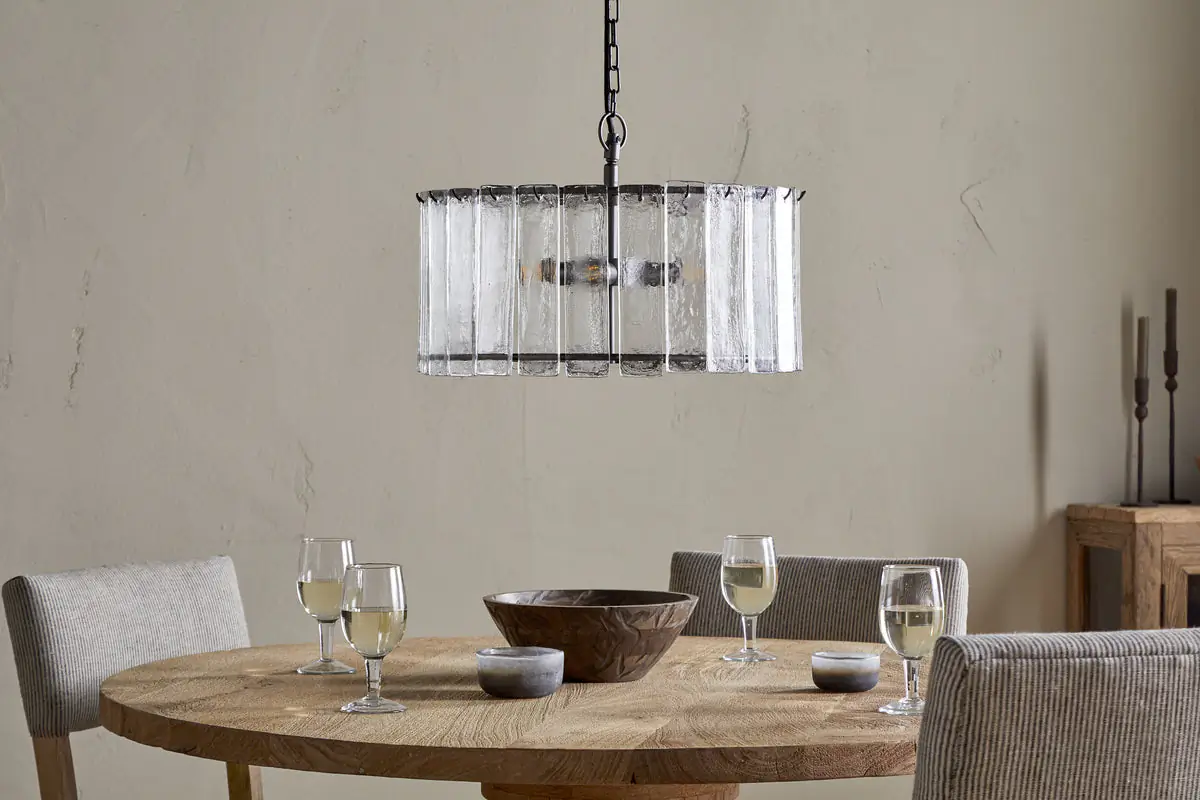 Nkuku - Nauka Statement Pendant Light - Aged Bronze & Clear