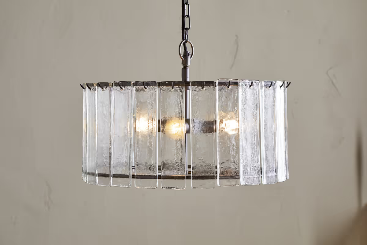 Nkuku - Nauka Statement Pendant Light - Aged Bronze & Clear