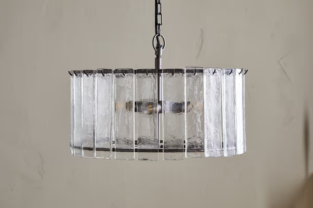 Nkuku - Nauka Statement Pendant Light - Aged Bronze & Clear