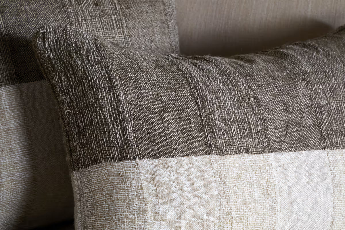 Nkuku - Munir Linen Cushion Cover - Charcoal - 50 x 50cm