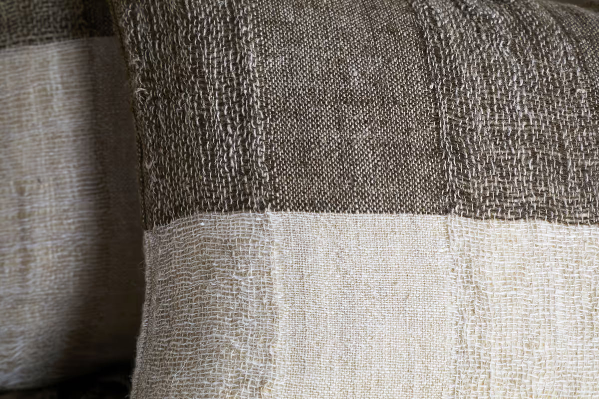 Nkuku - Munir Linen Cushion Cover - Charcoal - 50 x 50cm