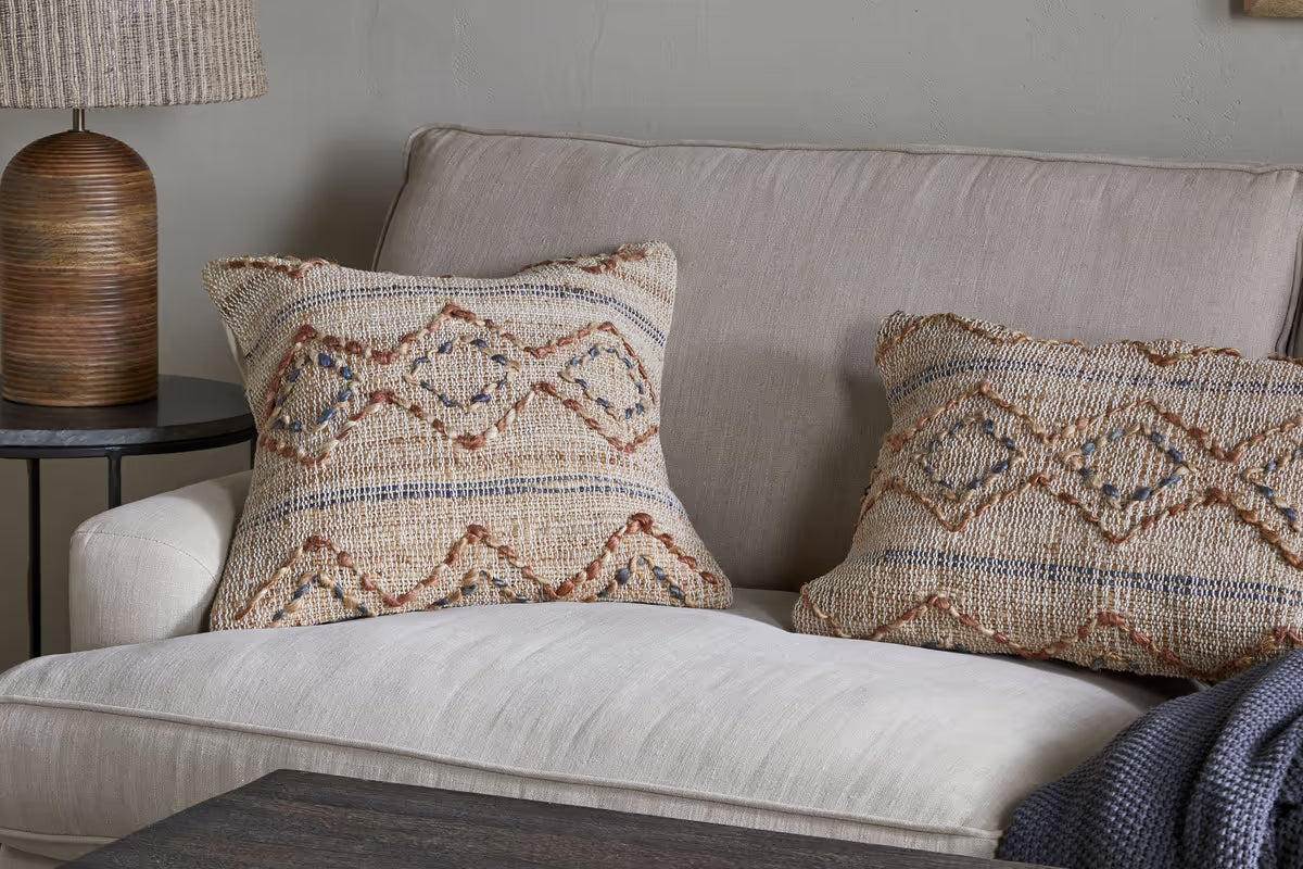 Nkuku - Nila Esha Cushion Cover - Rust & Indigo - 60 x 40cm