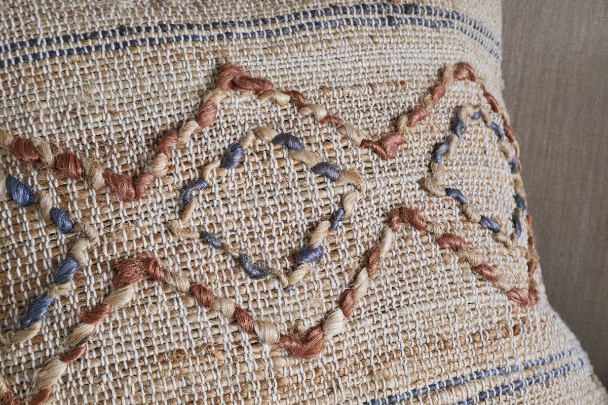 Nkuku - Nila Esha Cushion Cover - Rust & Indigo - 60 x 40cm