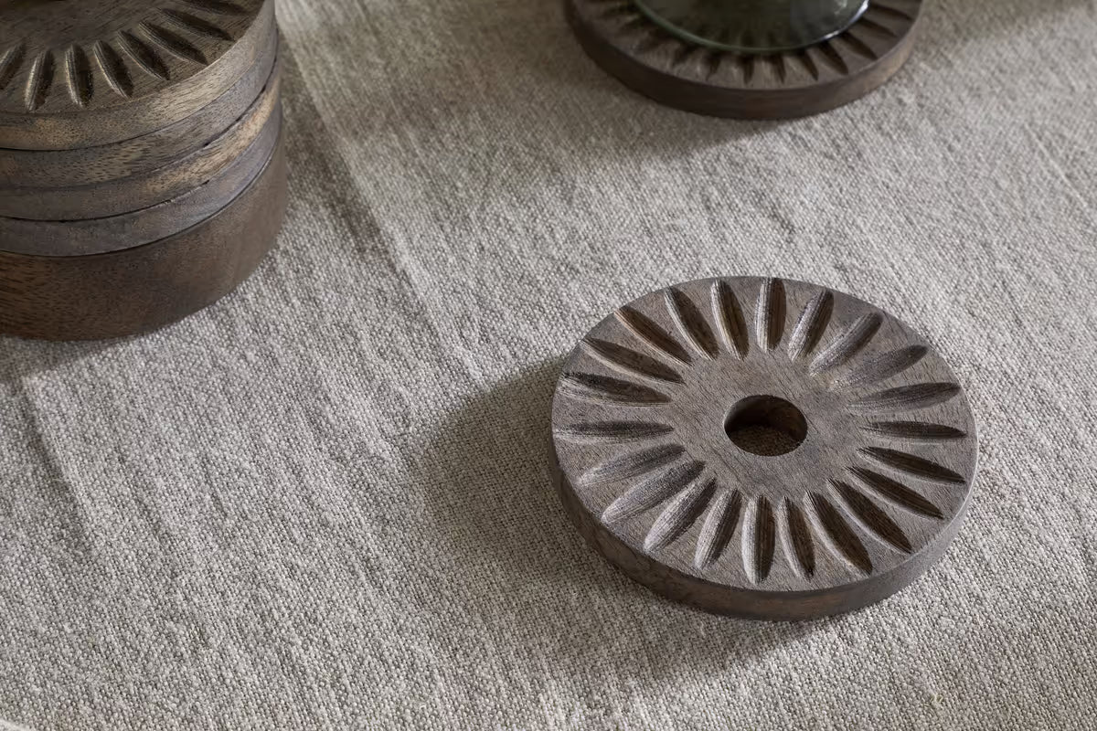 Nkuku - Eisha Mango Wood Coasters - Dark Brown - Set of 6