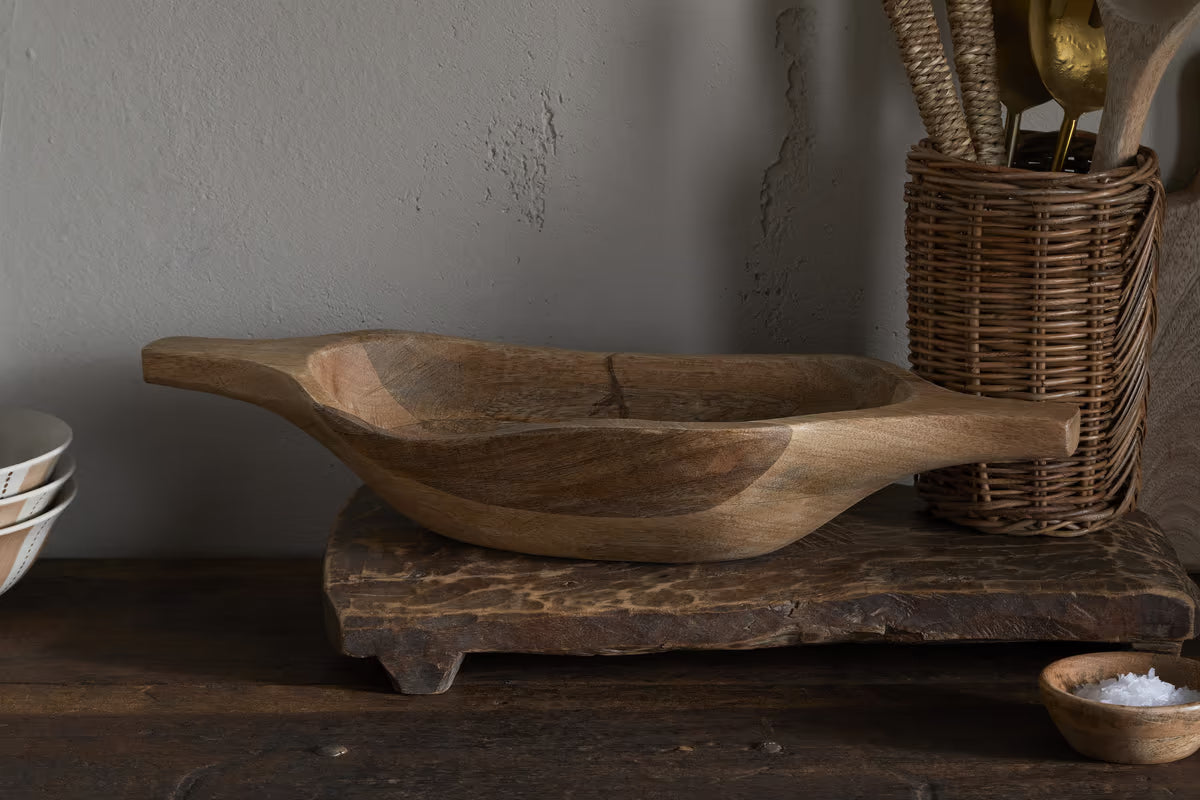 Nkuku - Naashta Handled Serving Bowl - Natural - Smal
