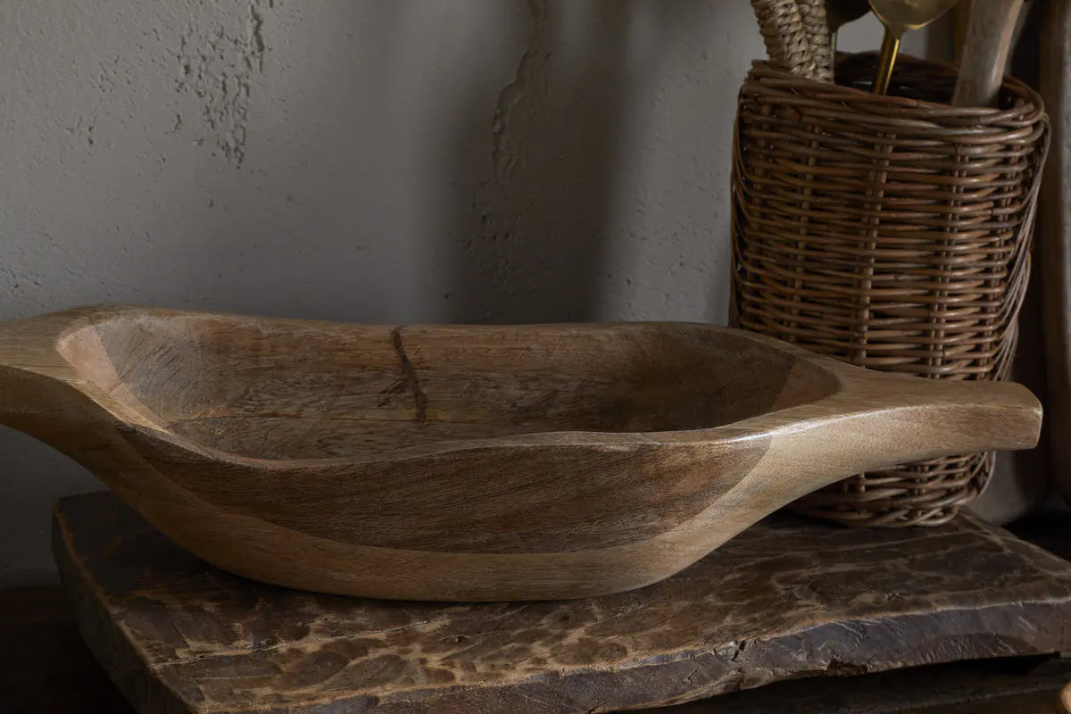 Nkuku - Naashta Handled Serving Bowl - Natural - Smal