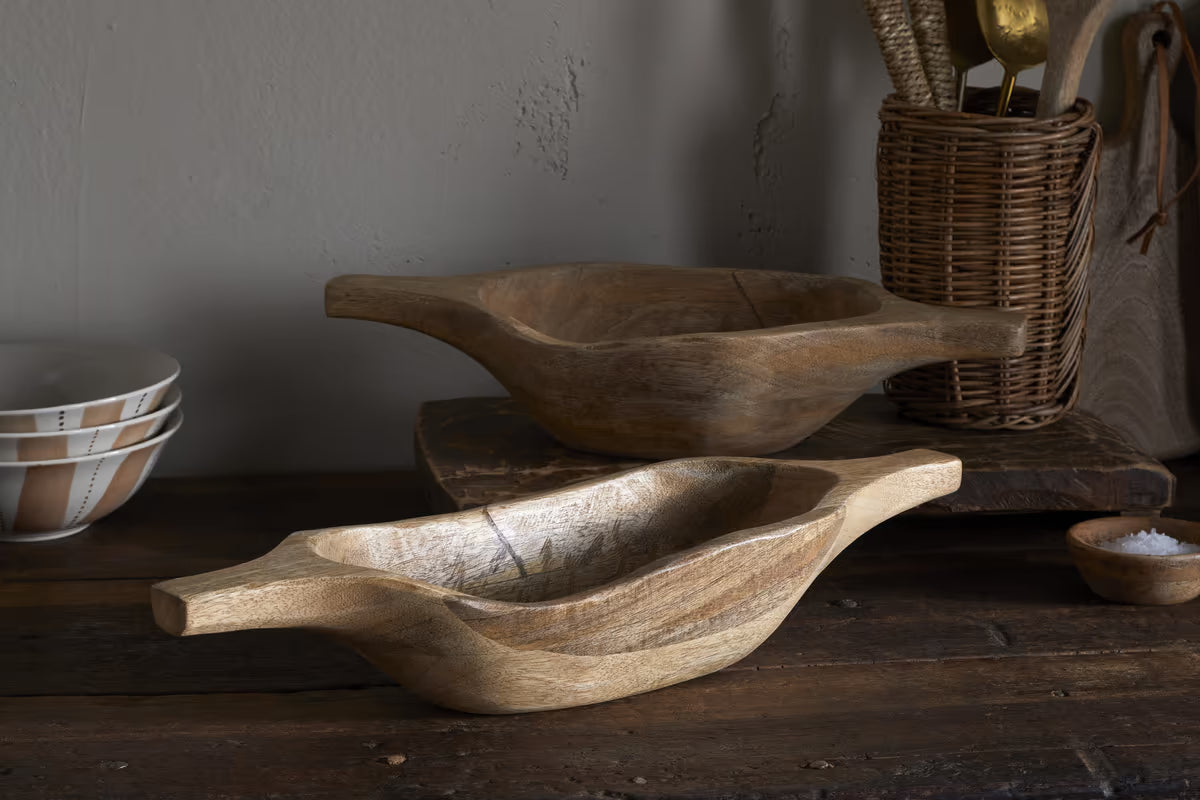 Nkuku - Naashta Handled Serving Bowl - Natural - Smal