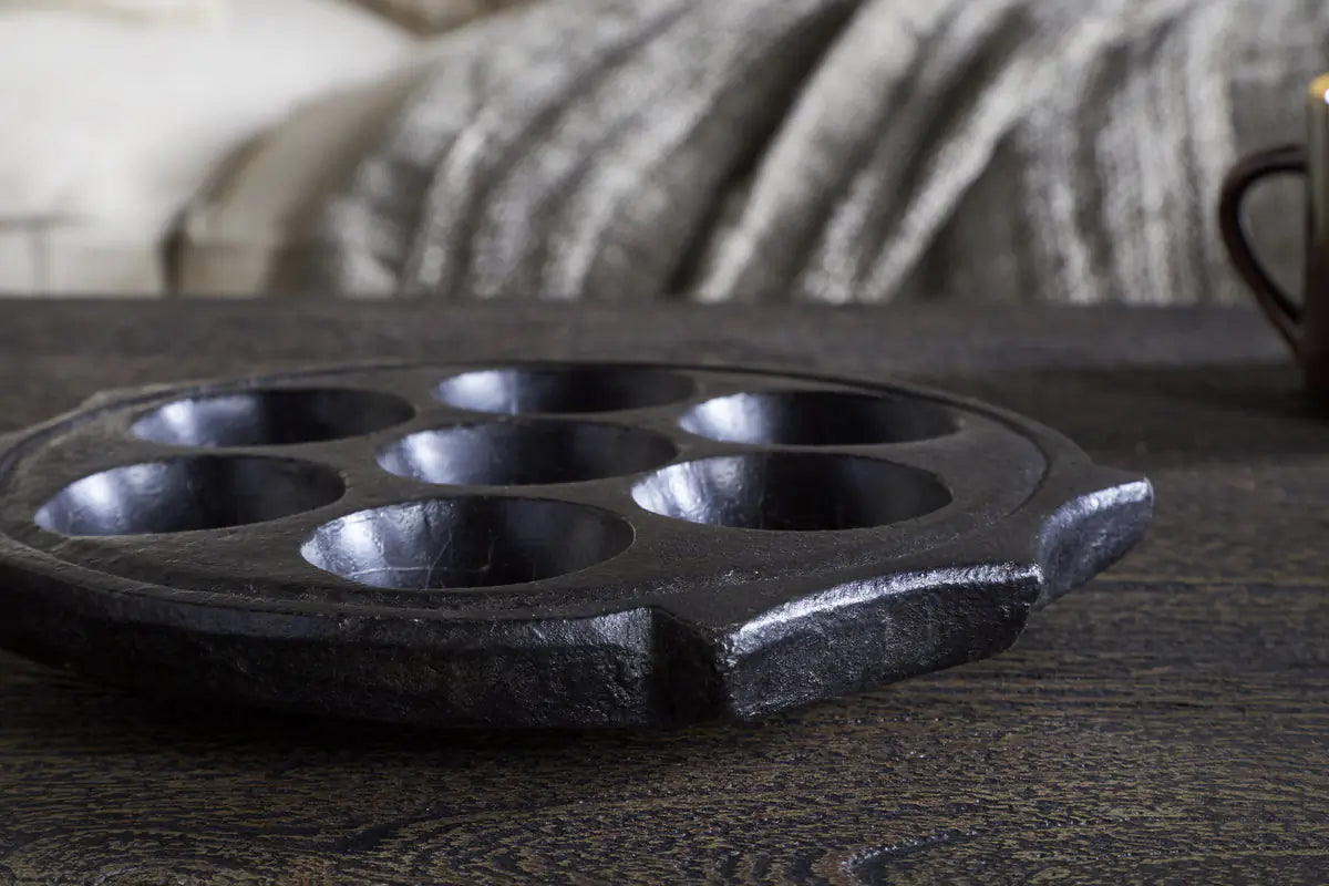 Nkuku - Maji Stone Multi Tealight Holder - Antique Black