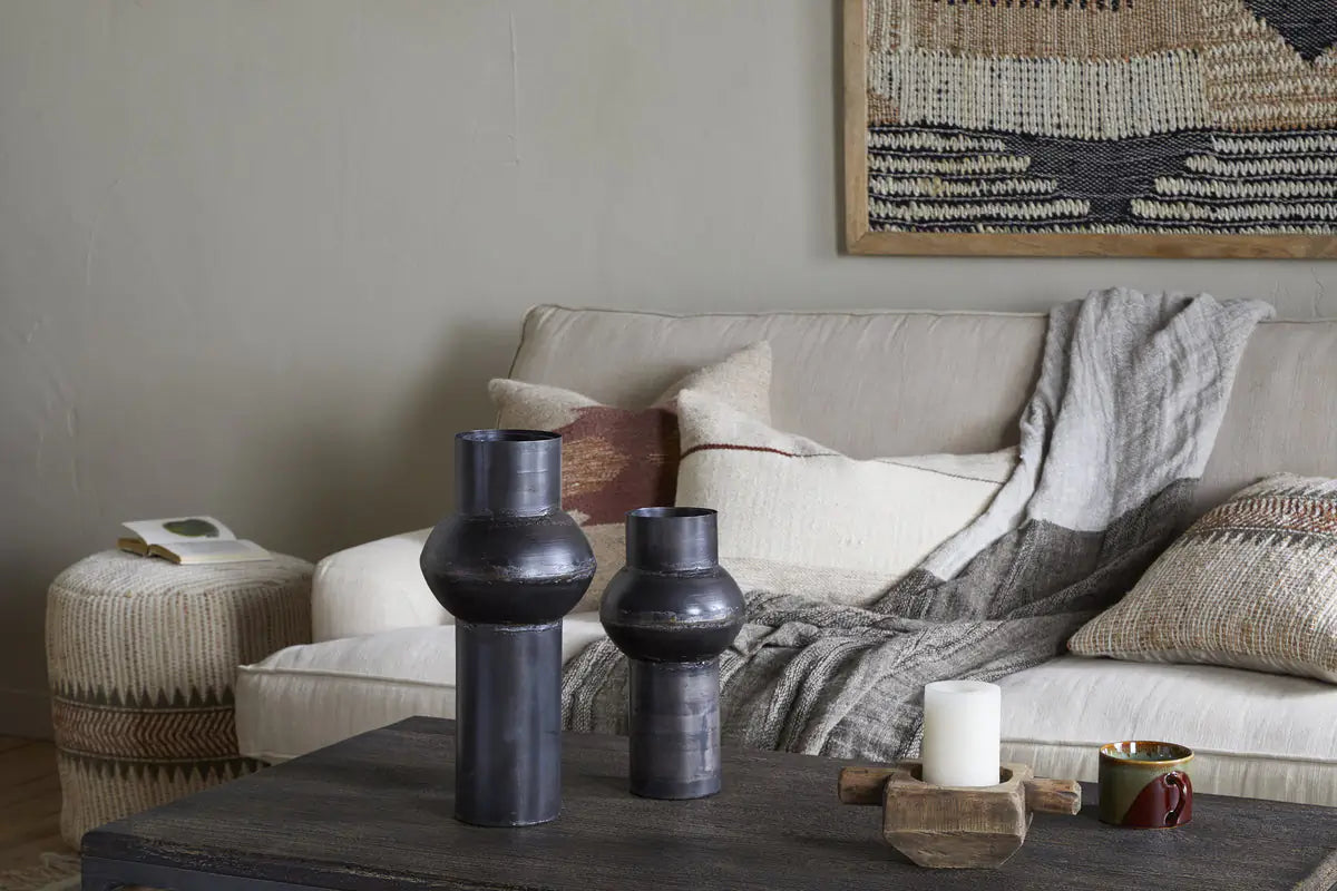 Nkuku - Endo Reclaimed Iron Vase - Aged Black - Small