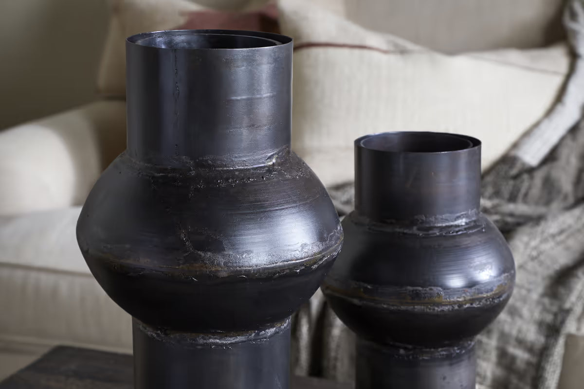 Nkuku - Endo Reclaimed Iron Vase - Aged Black - Small