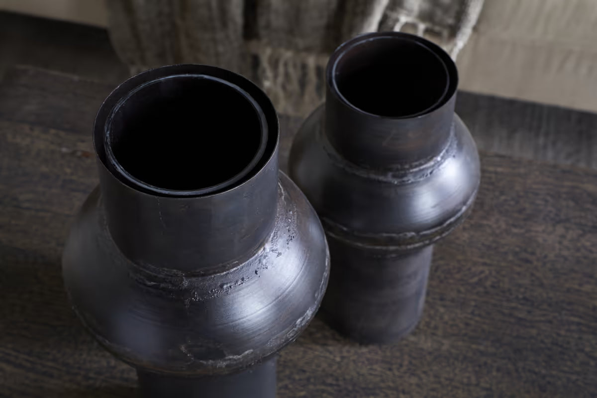 Nkuku - Endo Reclaimed Iron Vase - Aged Black - Small