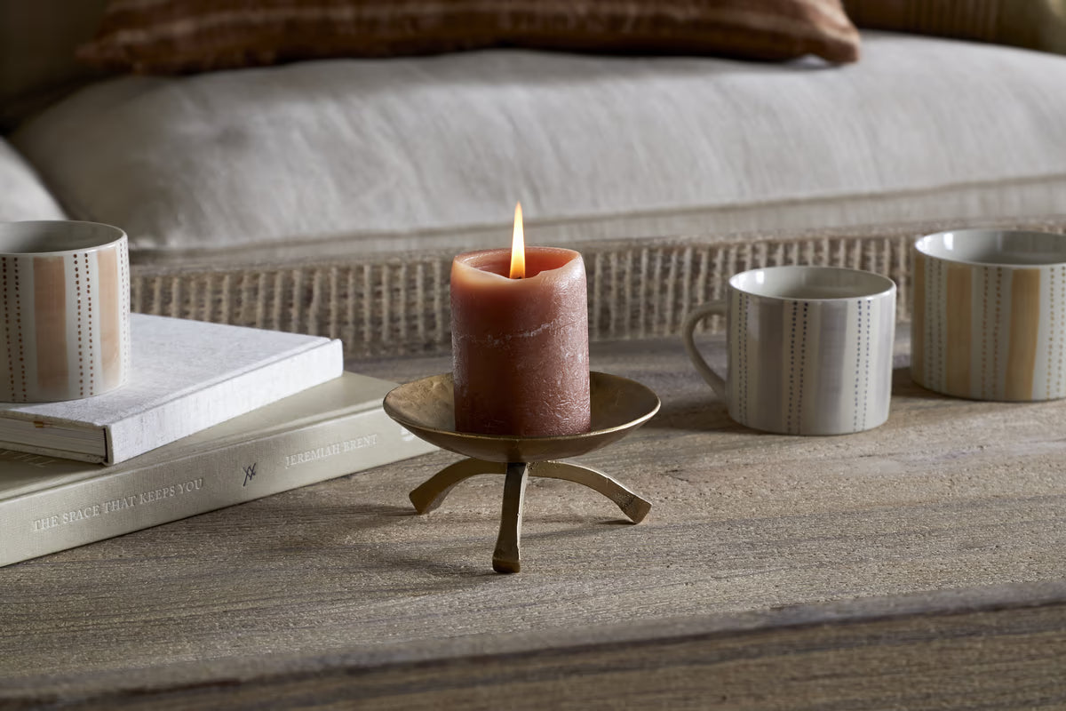 Nkuku - Kalik Candle Holder - Antique Brass