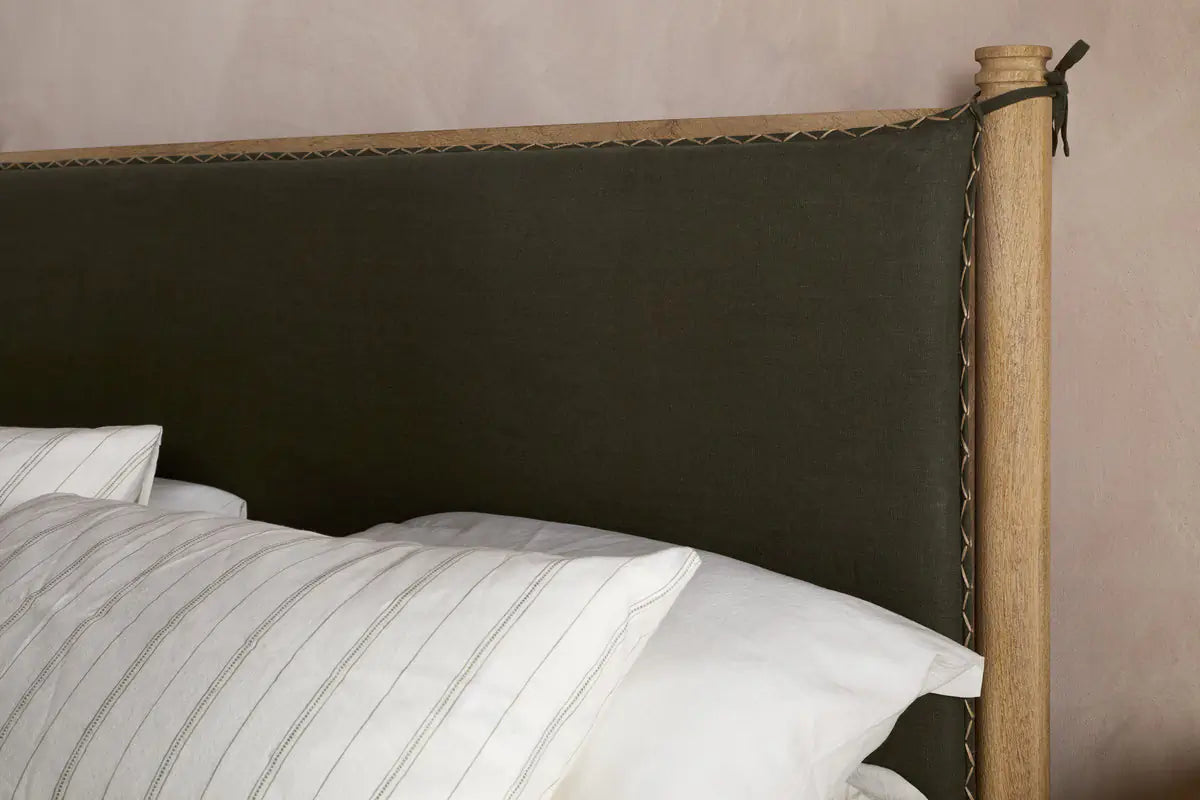 Nkuku - Sri Mango Wood Bed - Moss