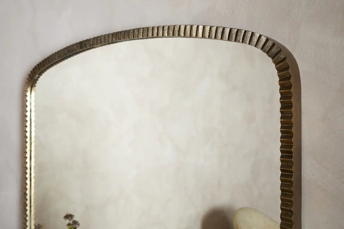 Nkuku - Juhli Arched Mirror - Aged Antique Brass - Large