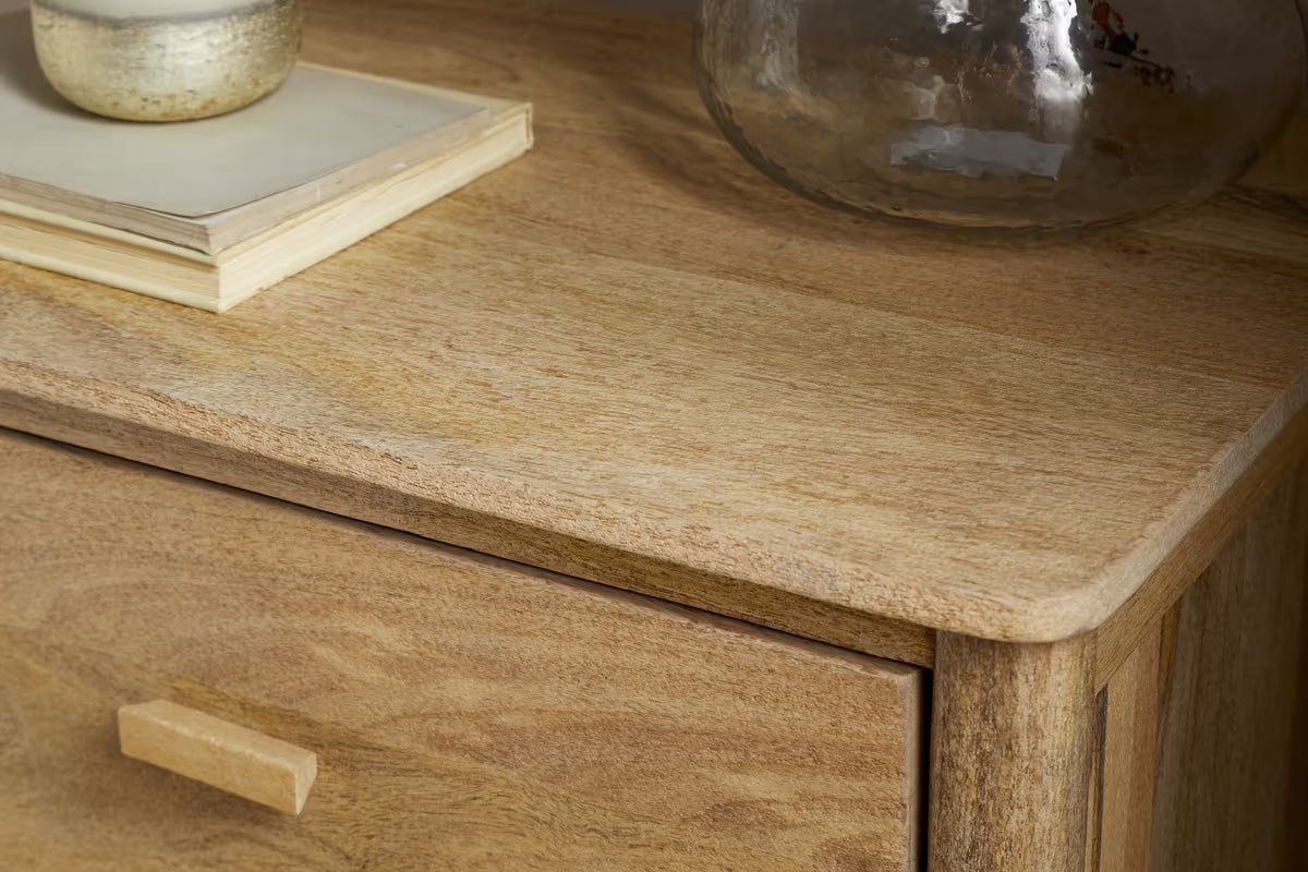 Nkuku - Sri Mango Wood Bedside Table - Natural